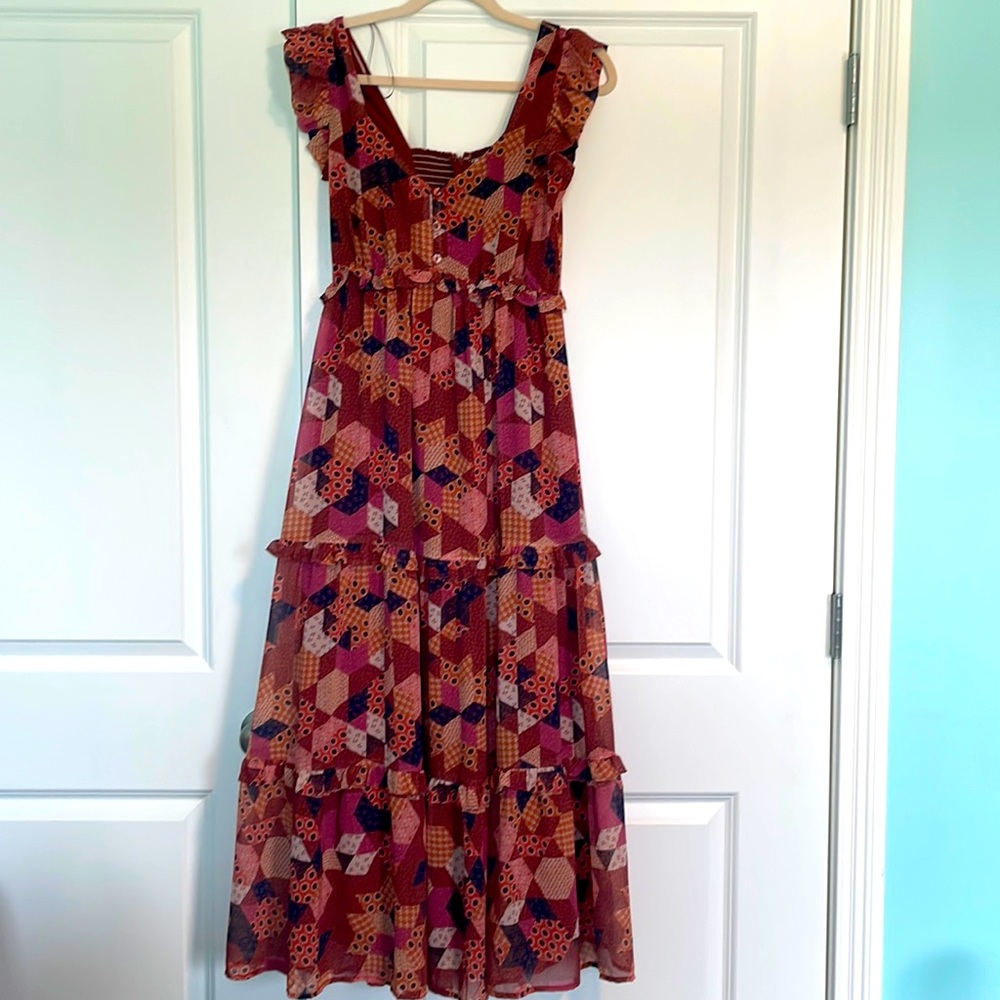 New, Women’s, small, Lost + Wander, Brown Patchwork Maxi dress